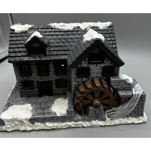 Mill Water Wheel Ceramic Byron Mold Hand Painted 8 x 6.5 x 5 Ins. 1979 Unboxed